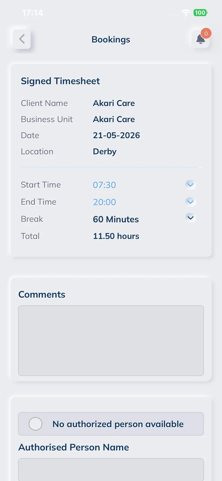 Construction dashboard